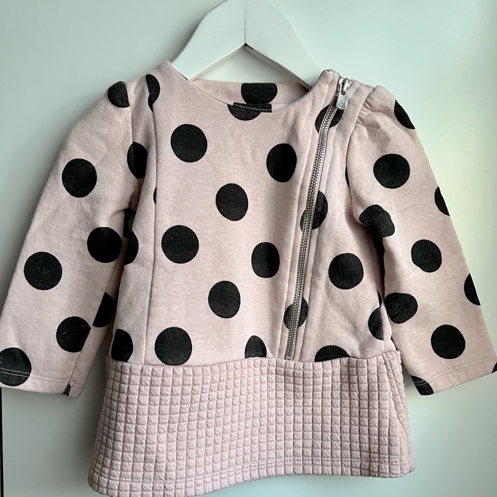 Pink and polka dot top girl 18m